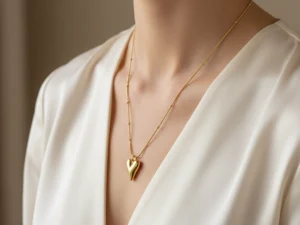 golden amour heart pendant necklace