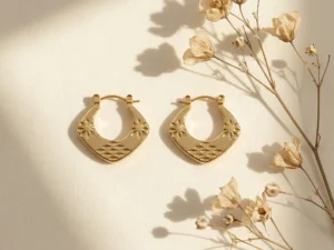 vira gold floral hoops